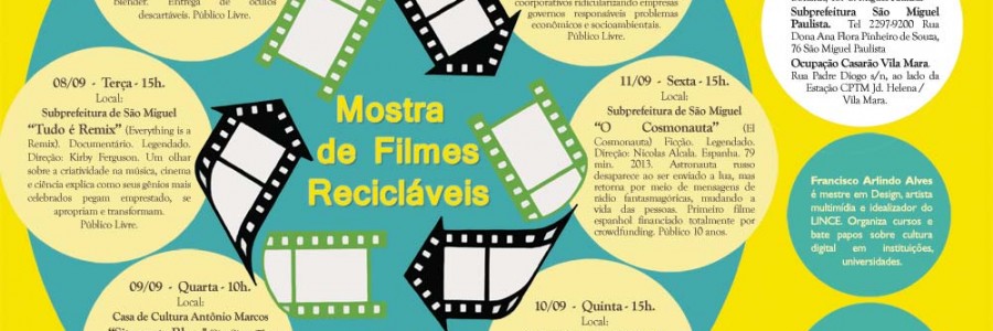 Mostra de Filmes Recicláveis exibe filmes de vários países na Zona Leste em São Paulo